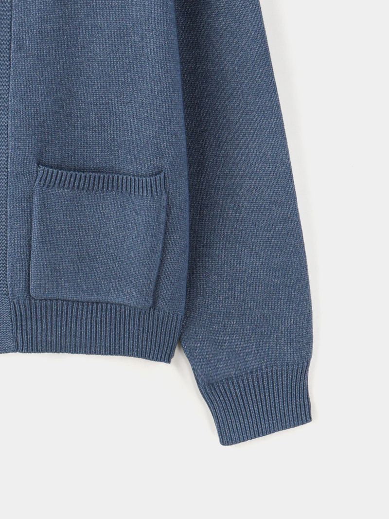 Ring crop knitwear round cardigan