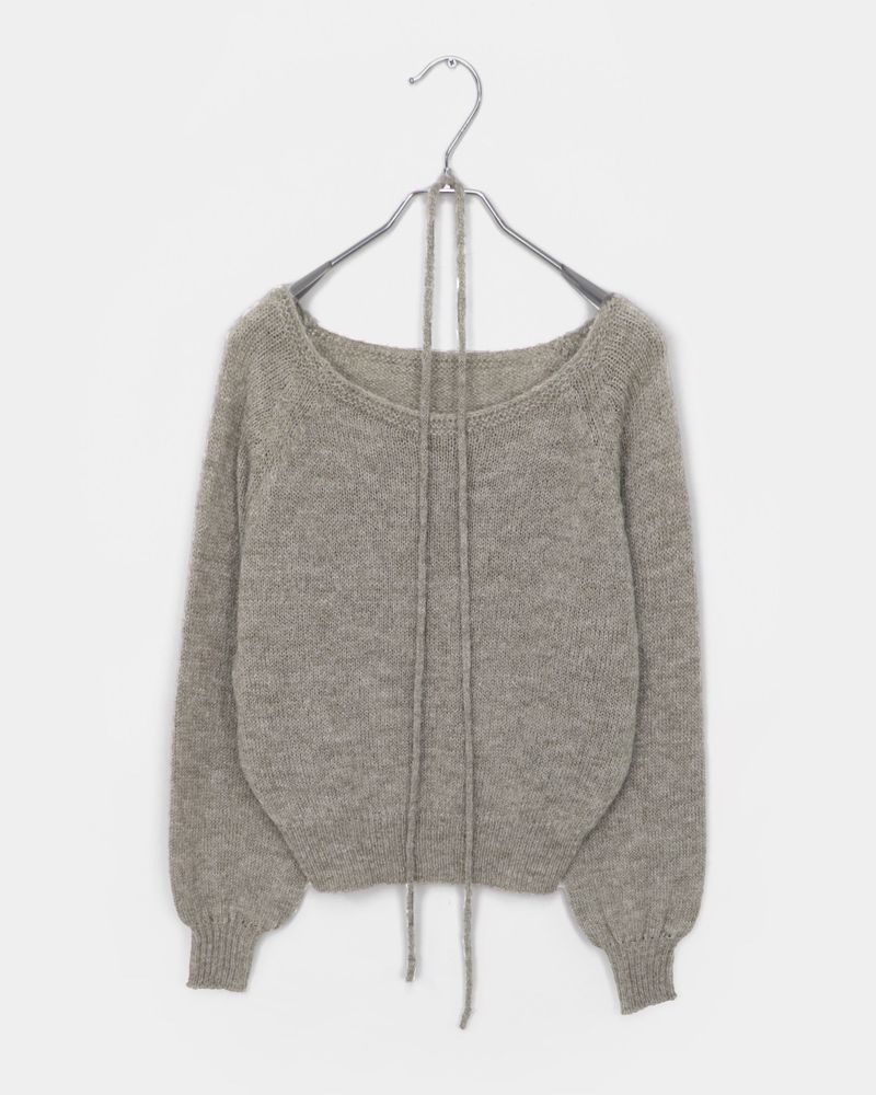 Oro Strap Knit Round-neck Wool Sweater