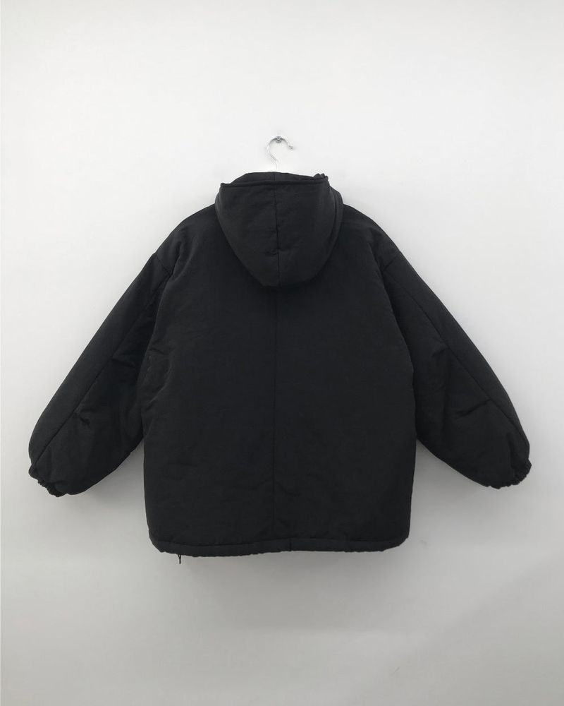 Matte Snap Hooded Padded Jacket (2 Colors)