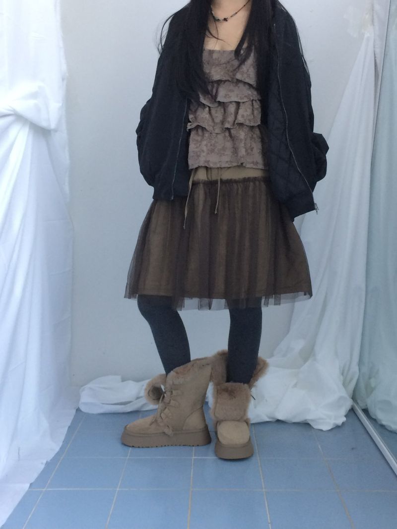 Suede Rabbit Fur Boots