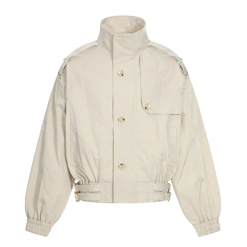 Cozy&Kitsch（コージーアンドキッチ）の「Twin Strap High-Neck Cropped Jacket（Jackets/Outerwear）」