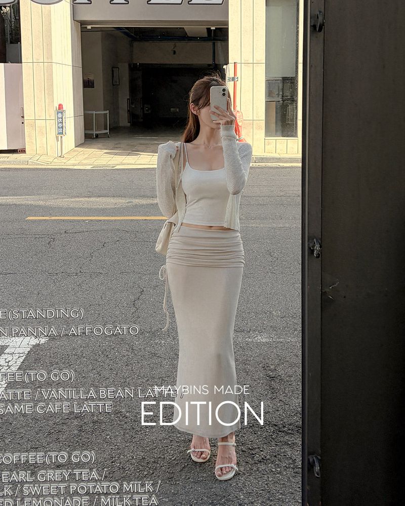 MADE. Dero drawstring long skirt