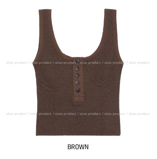 Windy Bret Button Ribbed Sleeveless