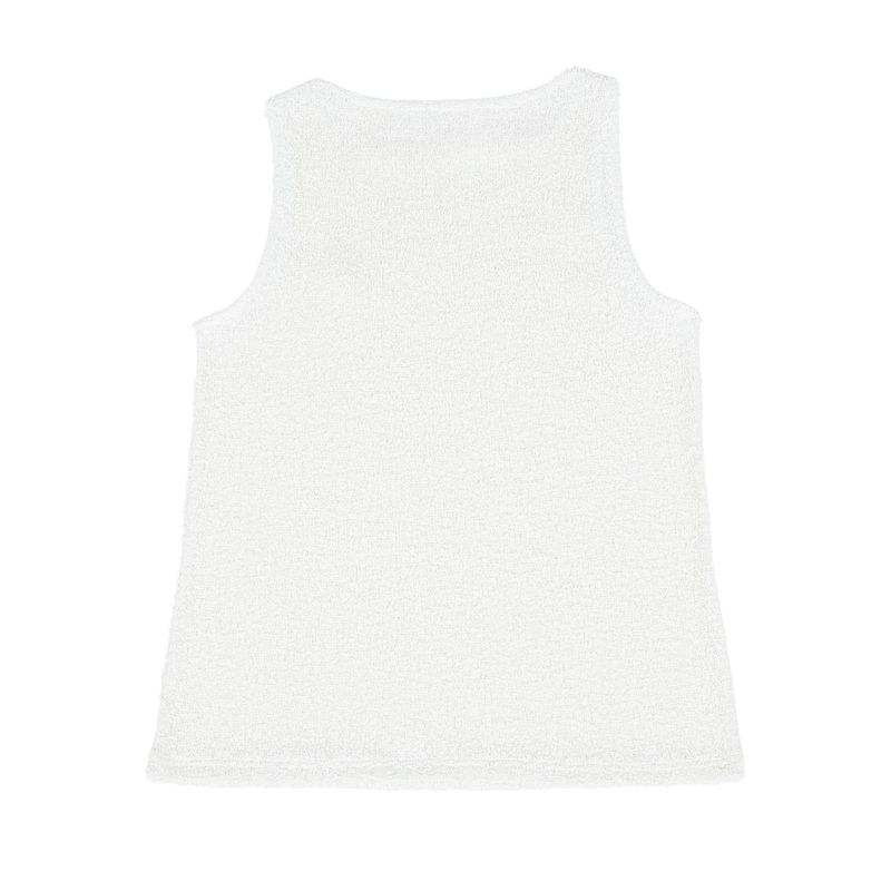 Boat neck boucle knit sleeveless (IVORY)