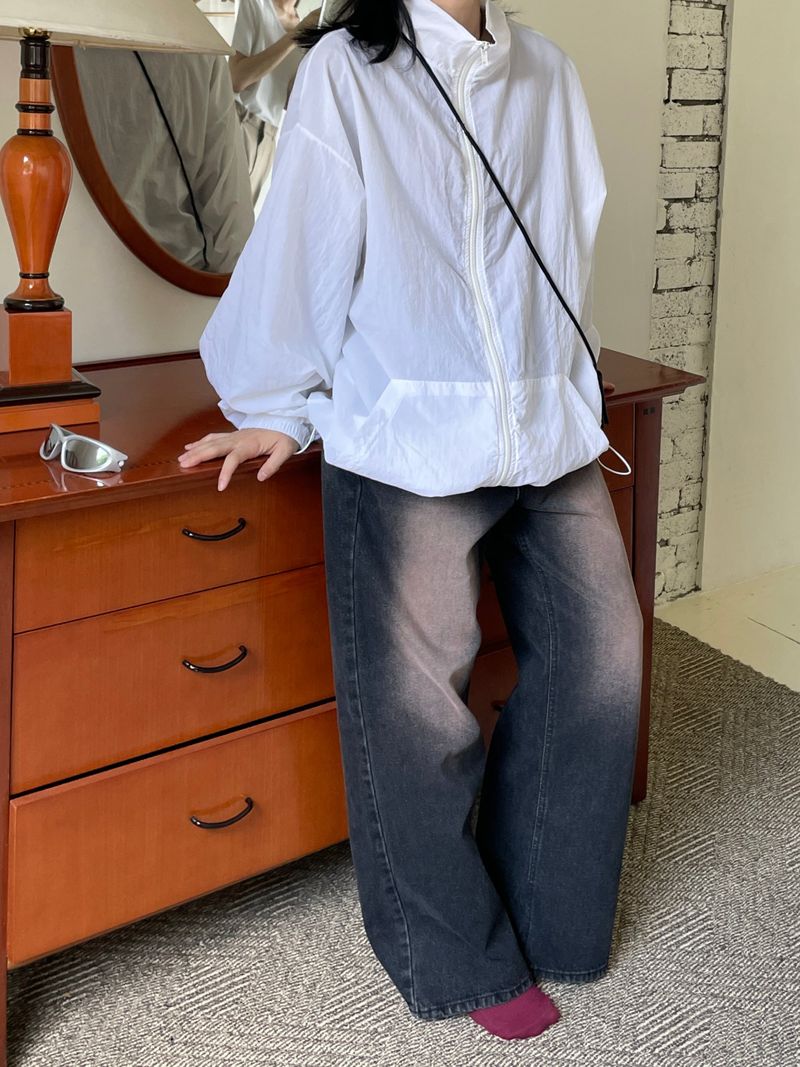 Vintage old washing wide pants 