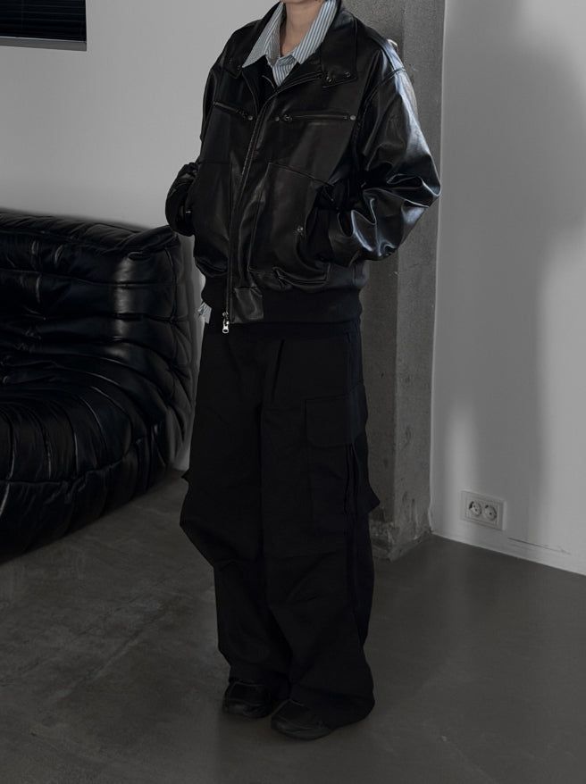 (unisex) Lumiere Overfit Leather Jacket