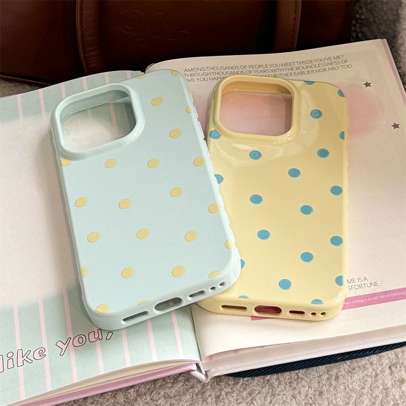 Pastel Tone Dot Pattern Jelly iPhone Case