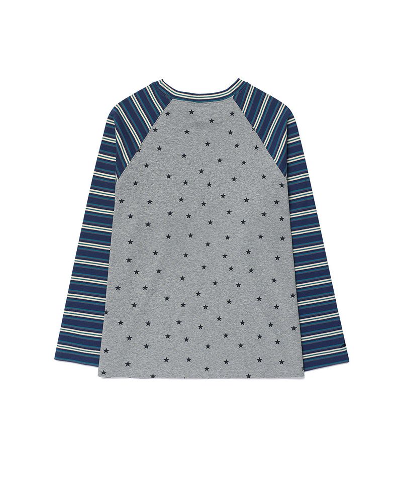 STRIPED STAR RAGLAN LS TEE BLUE(CV2GFFT561A)