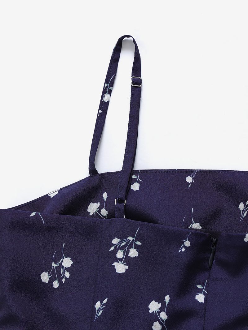 Floral flare dress (Navy)