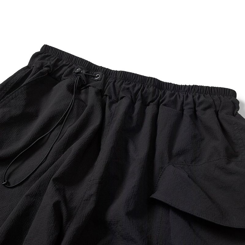 Packable parachute cargo pants / Black
