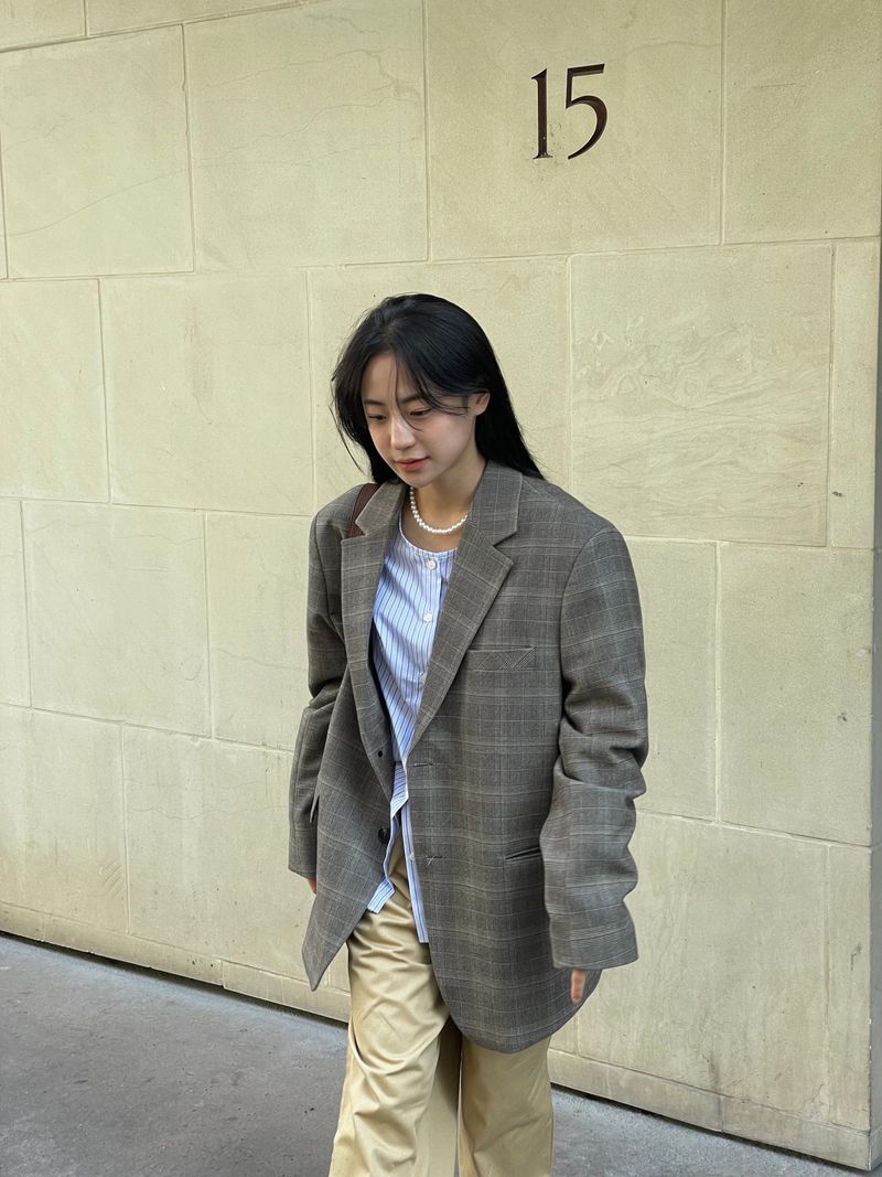 Vichy check pattern blazer