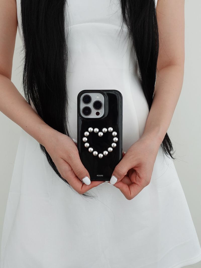 heart stud case (black)