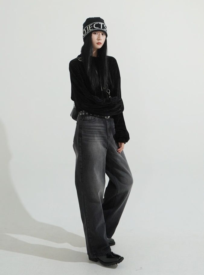 Glitter ribbed velvet top