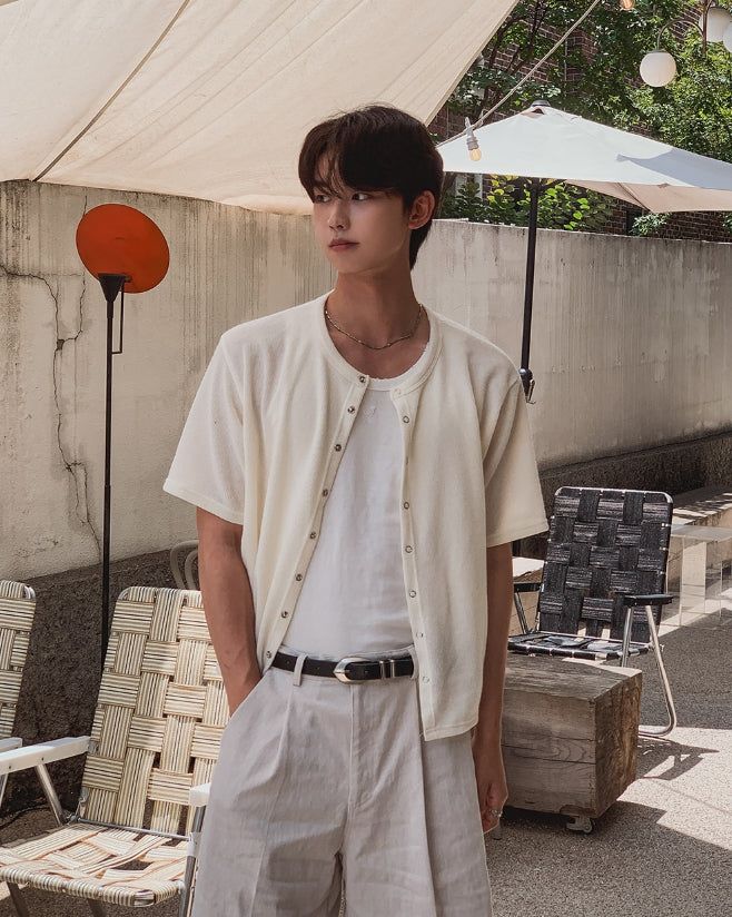 Snapd Round Short Sleeve Cardigan