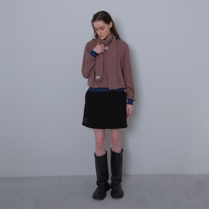 Orange/Navy Stripe Fleece Mufler