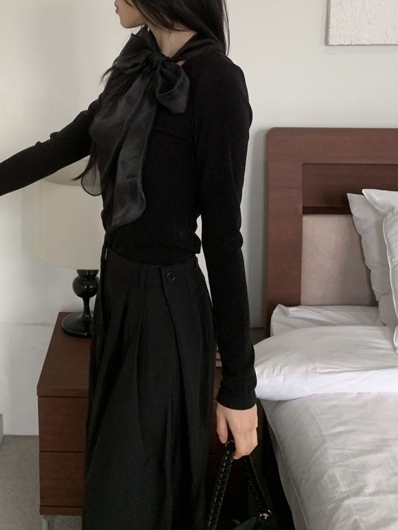 Tilly Tie Scarf Long Sleeve Top