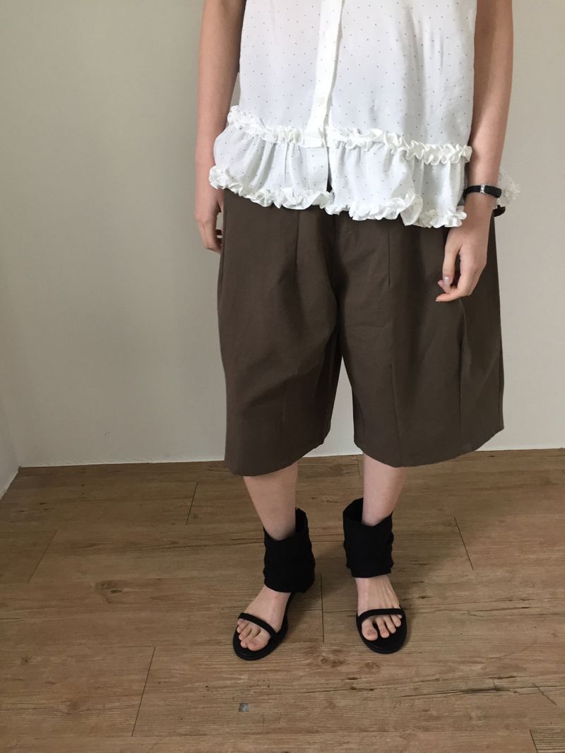 Linen ankle open sandals