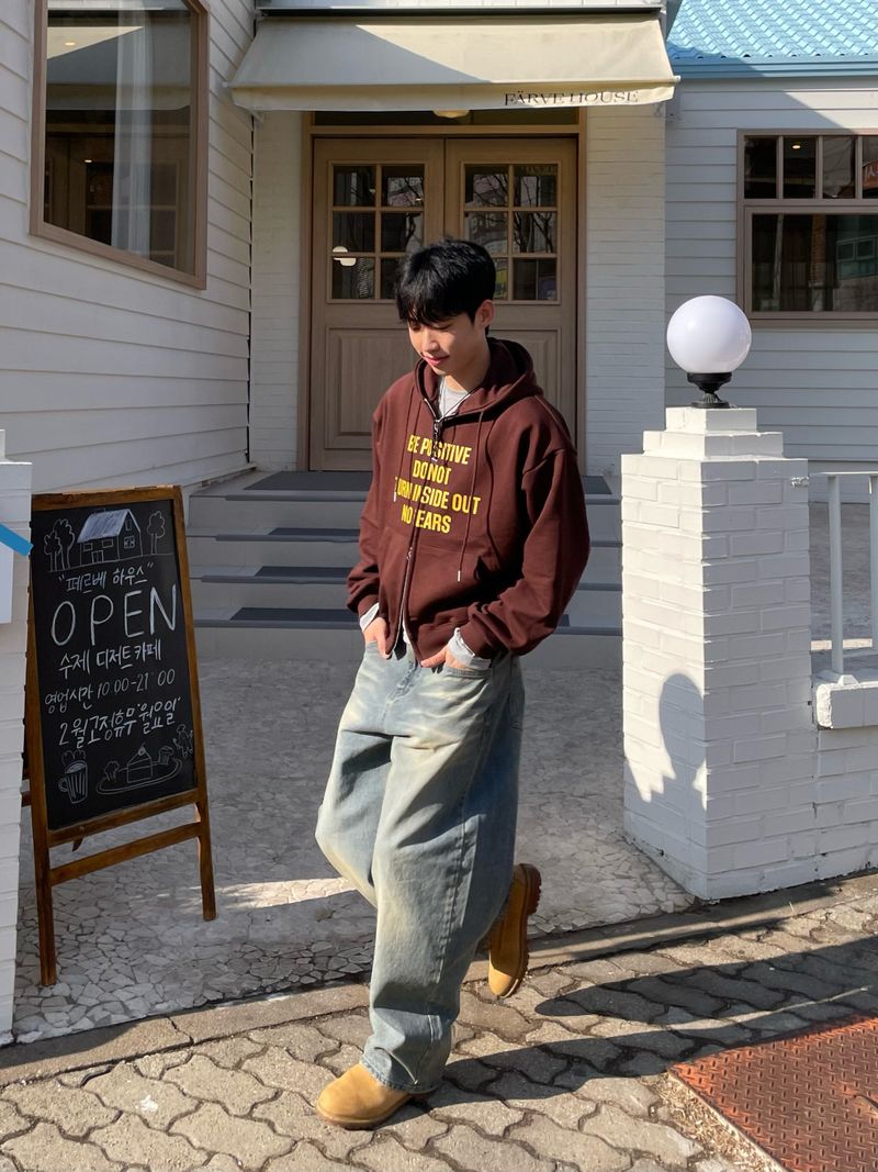 Positive Two-Way Hood Zip-Up (3colors)