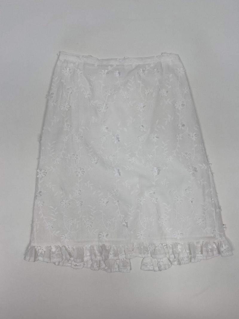 Popcorn Flower Frill Midi Skirt