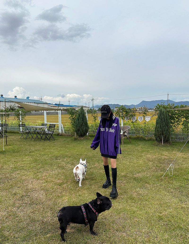 [UNISEX] Track collar biker sweatshirt