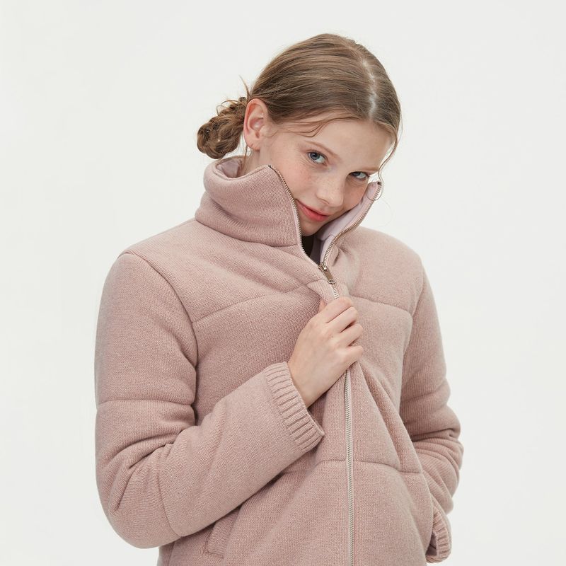 WARM PUFFER KNIT PADDING_PINK