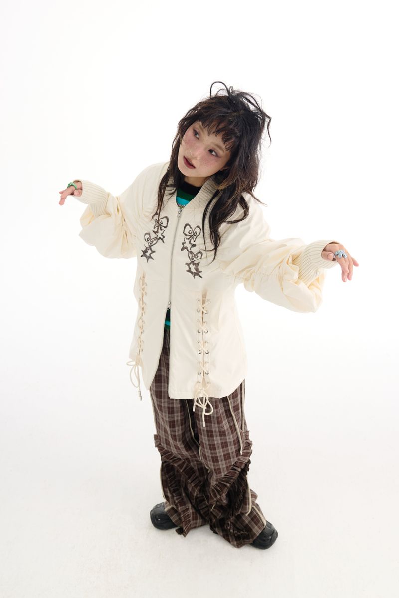Beige embroidered jacket