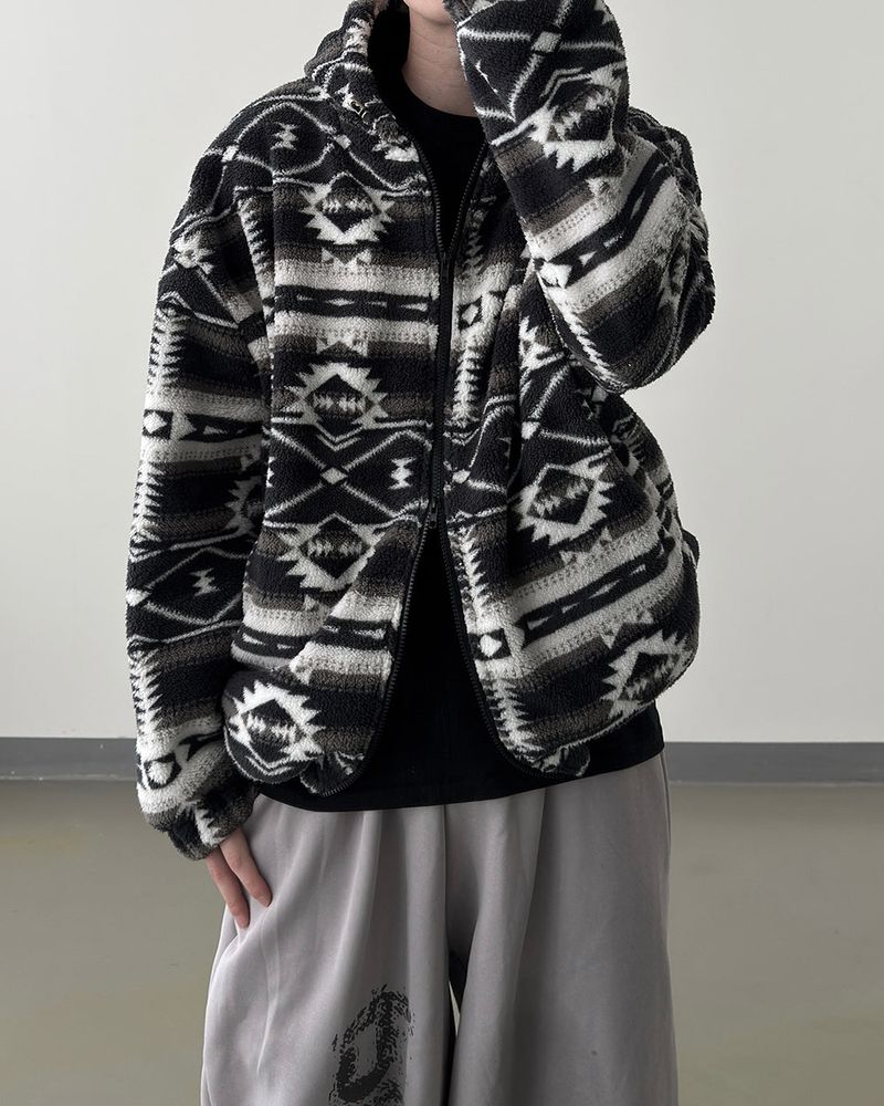 Elk Nordic Shearling Hood Jumper