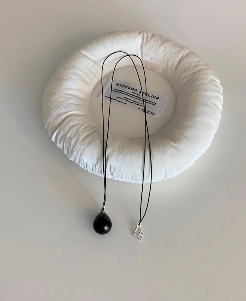 Silver925 Black Drop Necklace