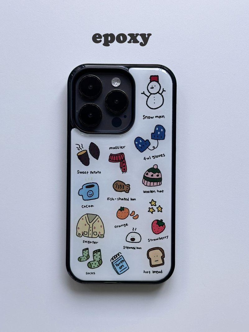 winter doodle case (epoxy)