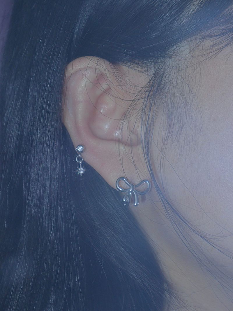 All surgical steel ribbon ring earrings