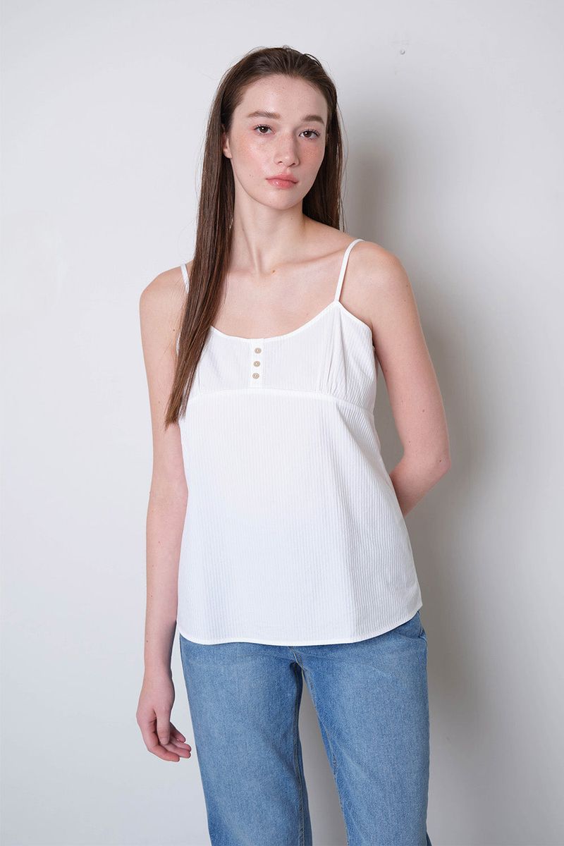 Pin Stripe Sleeveless_White