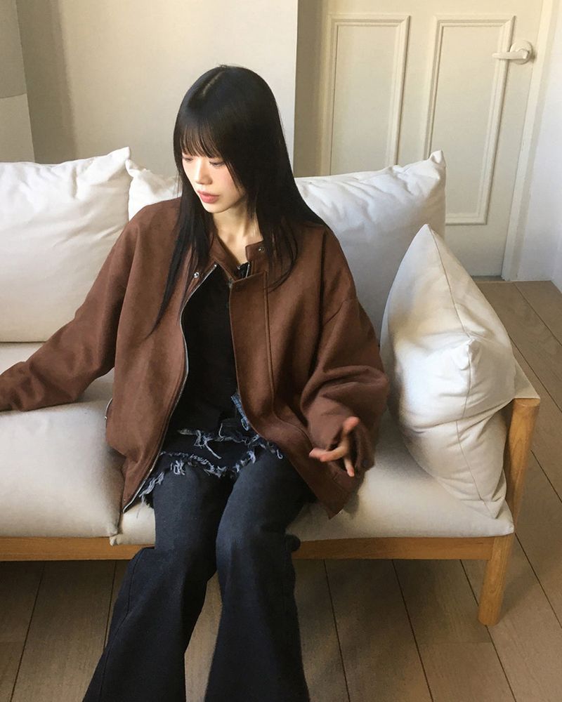 Mover suede blouson jacket jumper