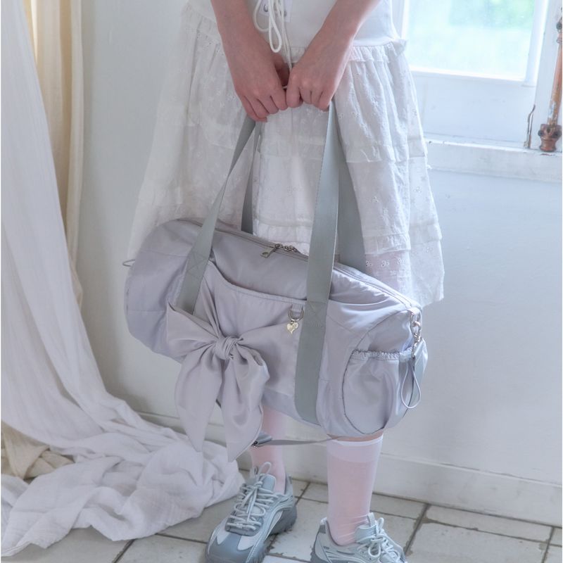 Shiny duffle bag_grey