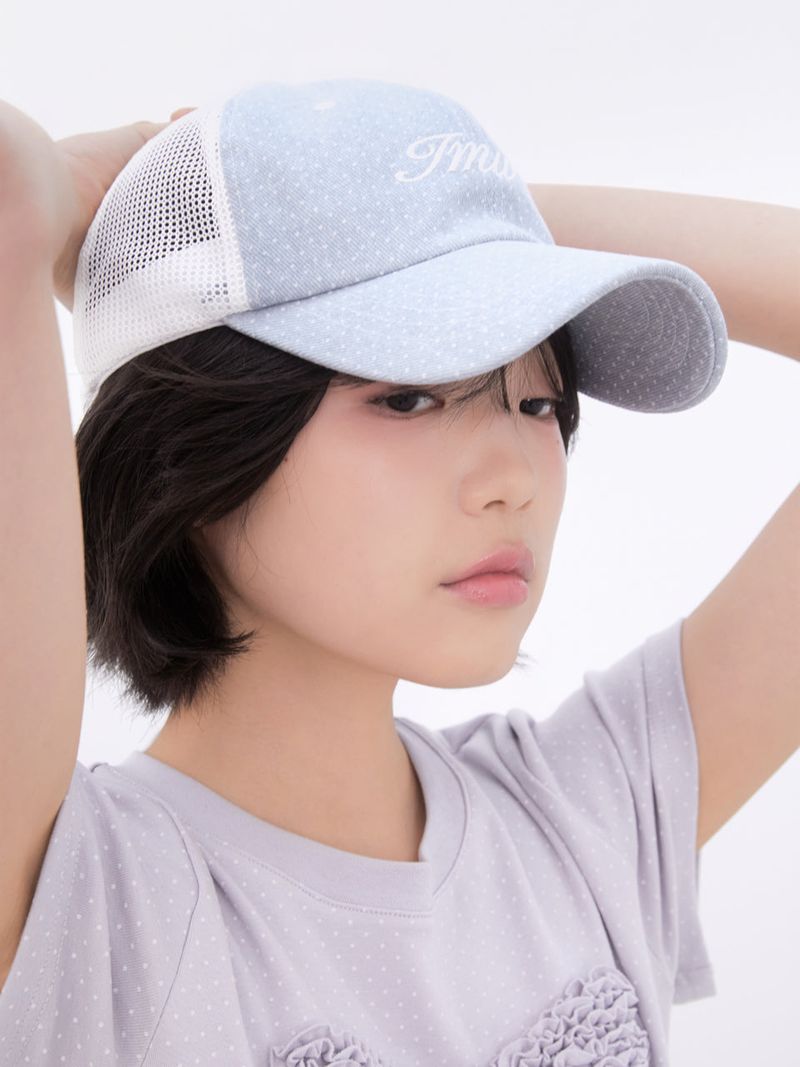 Cotton Dot Two-tone Trucker Cap(LIGHT BLUE)
