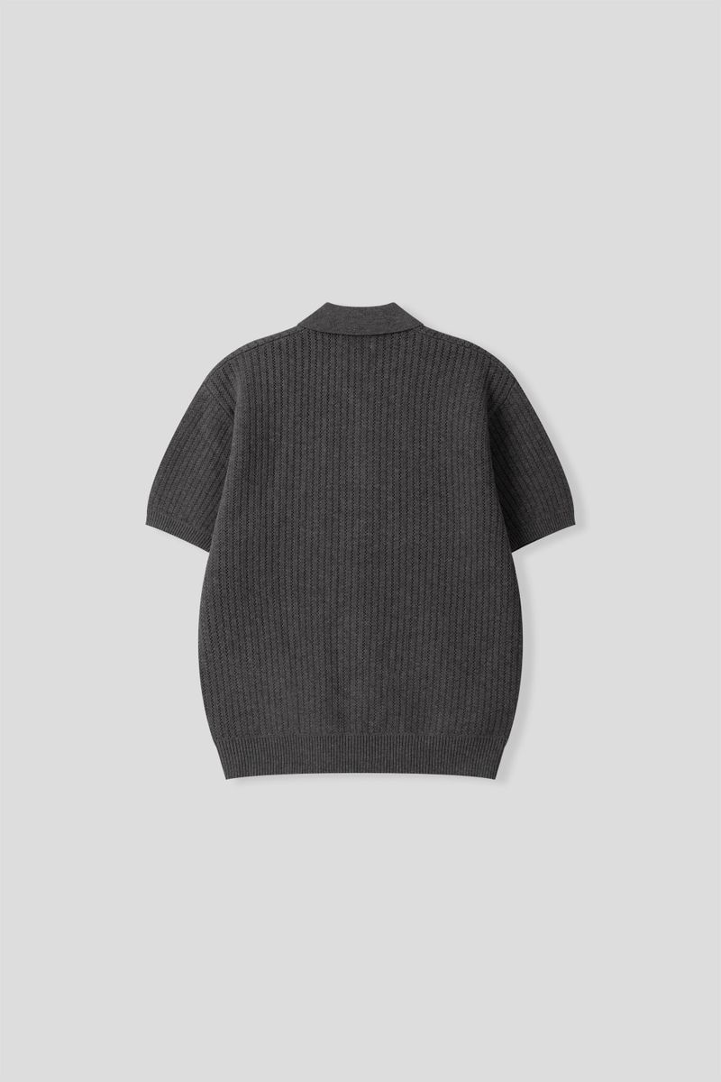 Cable scotch collar cardigan