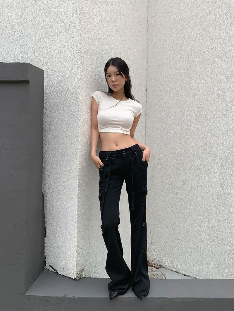 CARGO SLIM BOOTS CUT PANTS (2C)