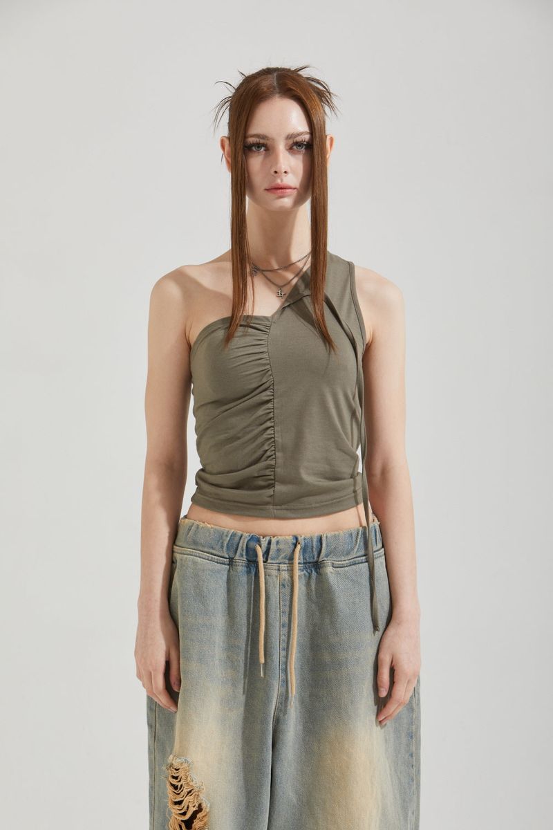 SHIRRING CHOKER TOP