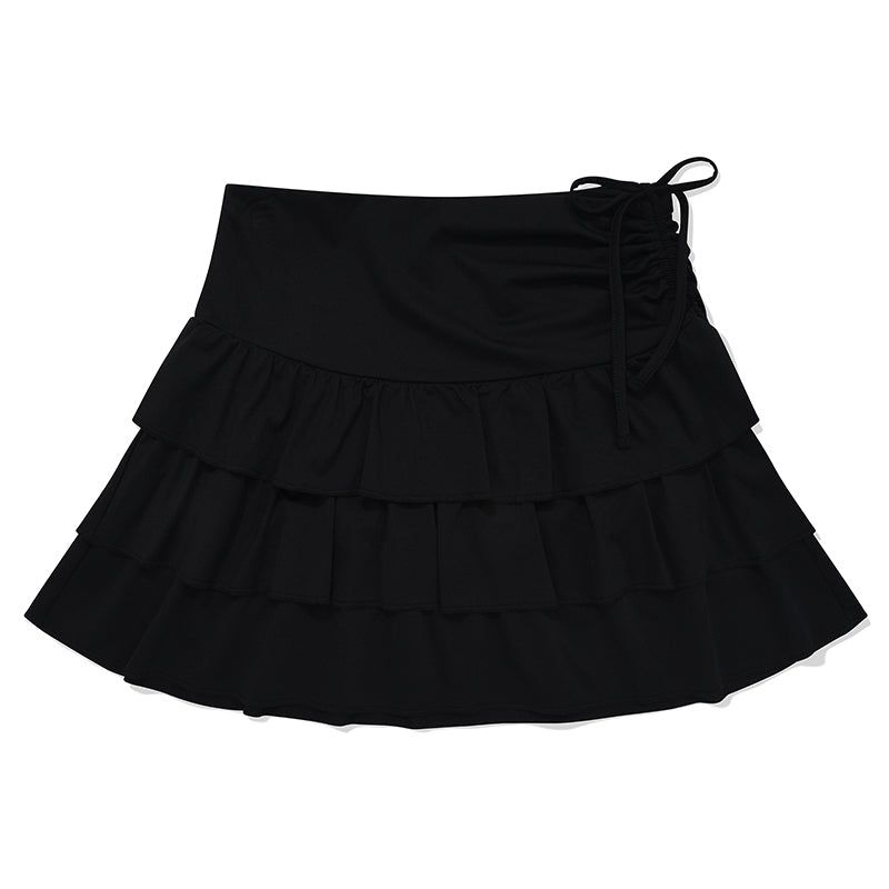 CANCAN PLEATS MINI SKIRT [BLACK]