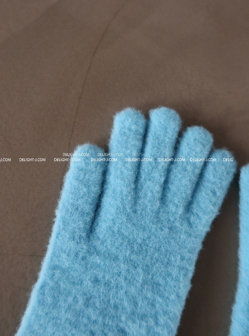 Patch Finger Slit Long Gloves