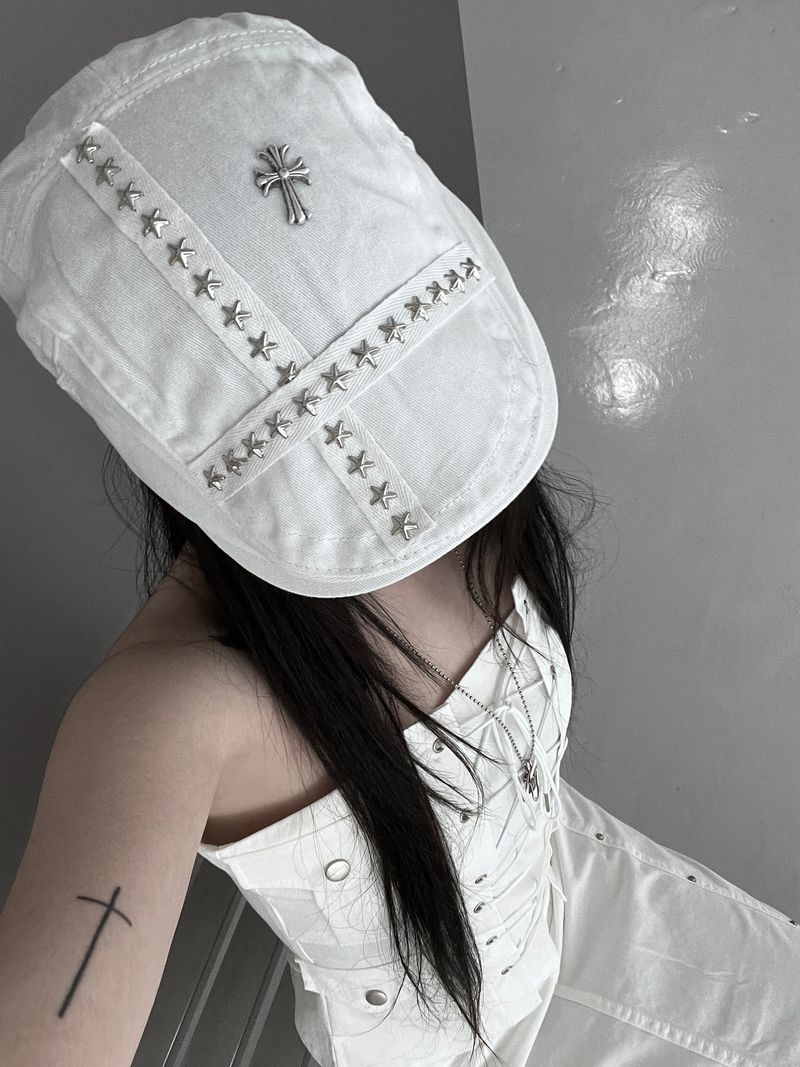 cross studded hunting cap (2color)