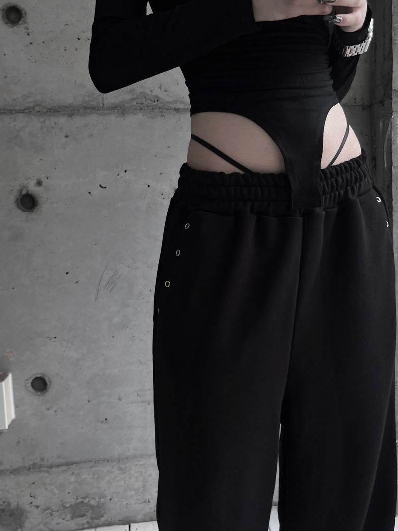 eyelet punching wide pants (2color)