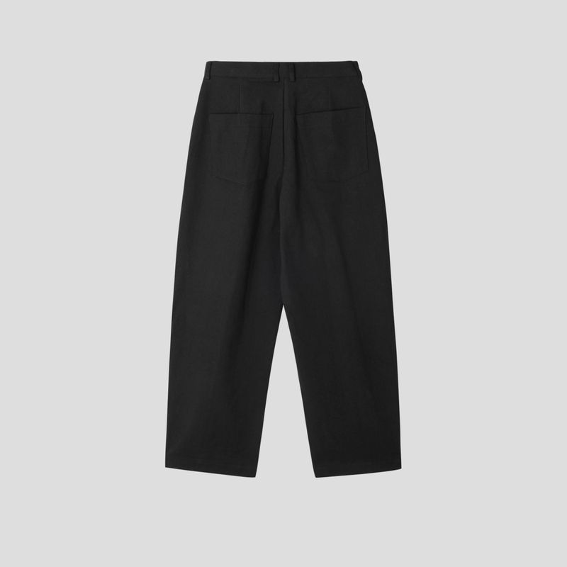 Volume curved cotton pants
