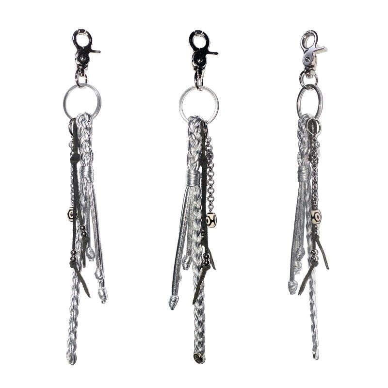 shot plait keyring (silver)