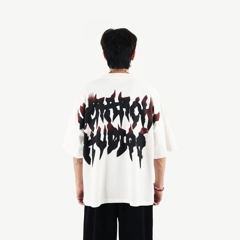 Hierarchy Studios（ヒエラルキースタジオ）の「HIERARCHY STUDIOS TMTNW - White Burnout Wide Oversized T-Shirt（Tops）」