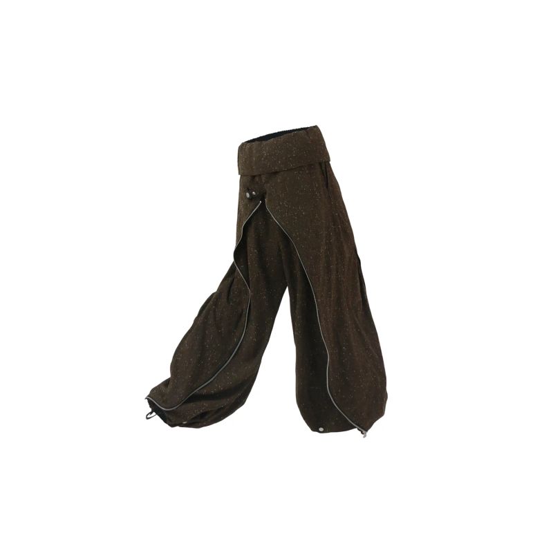 RELABEL(DIGGER) snowflake woolen fabric pleated deconstruction multi-functional sack casual pants