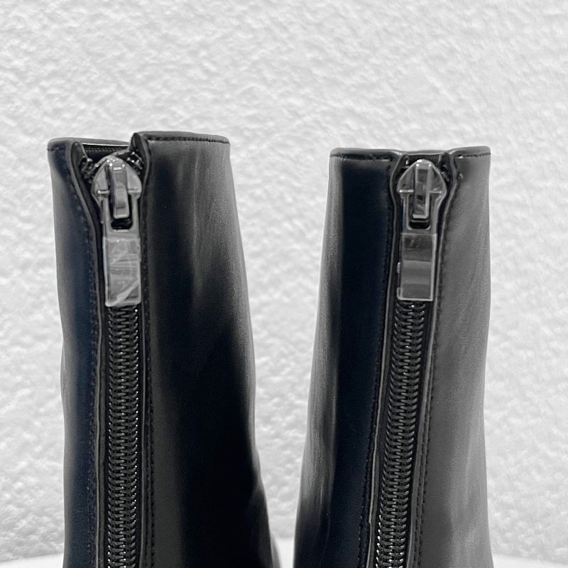 Leather stiletto ankle boots (Black)