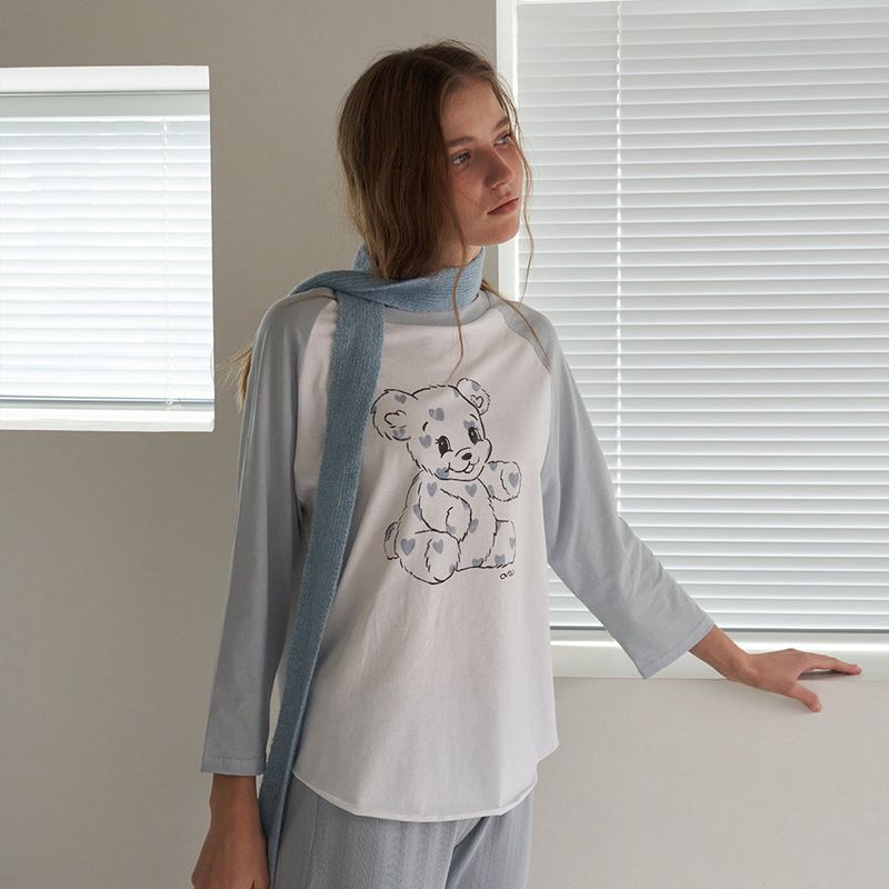 Cozy Mellow Raglan Top_Blue