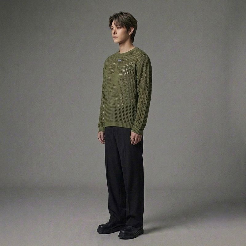 Khaki See-Through Knit