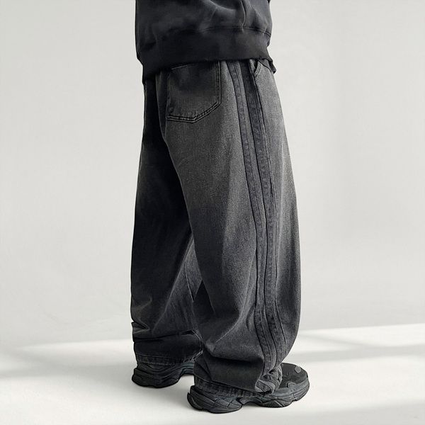 Unba Track Denim Wide Pants (2 colors)