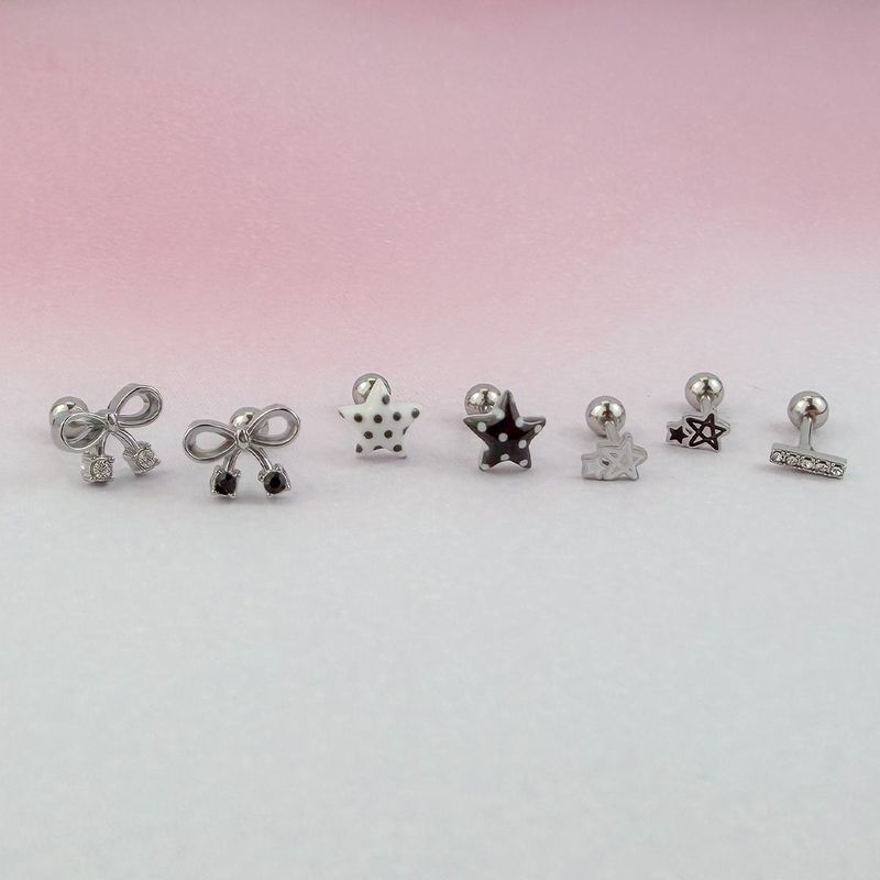 [SET] Kitch Dot Star Ribbon Piercing 
